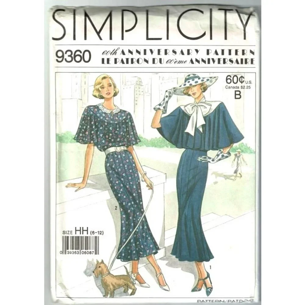 Simplicity Sewing Pattern 9360 Dress Gore Skirt and Capelet Size 6-12 UNCUT